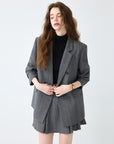 Grey Formal Skirt Suit Set