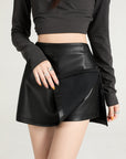 Black PU Skorts