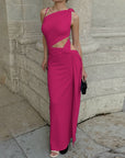 One Shoulder Waist Cut Out Dress