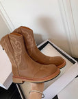 Brown Embroidered Cowboy Boots