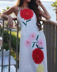 cotton designed floral 3d luxury maxi gown