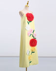 cotton designed floral 3d luxury maxi gown