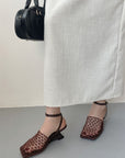 Mesh Toe Wedge Heels