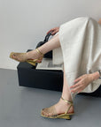 Mesh Toe Wedge Heels