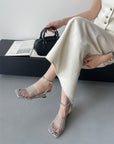 Mesh Toe Wedge Heels