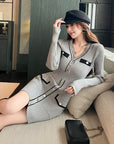 gray knitted dress