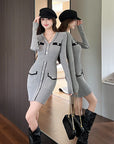gray knitted dress