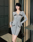 gray knitted dress