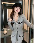 gray knitted dress