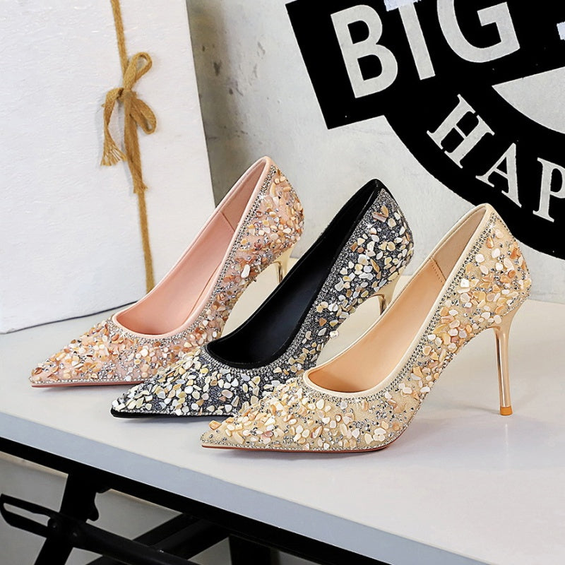 Catalina Crystal Studded Wedding Heels – VÈRV LABEL® display picture 1