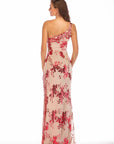 Floral Sequin High Slit Party Gown