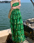Green Cupcake Strapless maxi Dress