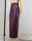 Faux Leather Midi Skirt