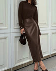 Faux Leather Midi Skirt