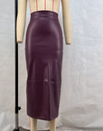 Faux Leather Midi Skirt