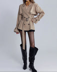 Beige trench coat