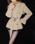 Beige trench coat