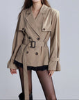 Beige trench coat