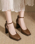 Keya France Style Strappy Block Heels