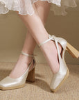 Keya France Style Strappy Block Heels