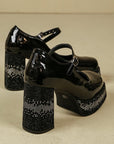 Strappy Sparkling Platform Maryjane Block Heels