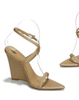 Rowan Open Toe Strappy Wedge Heels