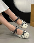 Polka Dot ballerinas with a bow