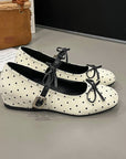 Polka Dot ballerinas with a bow