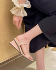 Beige Low Wedge Heels