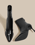 VERV Black Pointed High Heel Boots