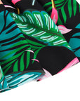 Black Two Piece Floral Print Flounce Tankini Set