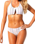 Vartical Striped Classic Two Piece Bathing Suit
