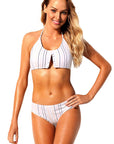 Vartical Striped Classic Two Piece Bathing Suit