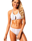 Vartical Striped Classic Two Piece Bathing Suit