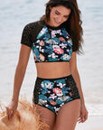 Lace Hollow Floral 2 Pc Swimsuit