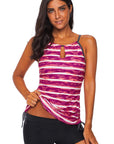 Fiery red Print Tankini Swimwear