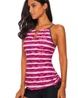 Fiery red Print Tankini Swimwear