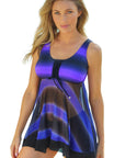 Tie Dye Ombre Swimdess Tankini Set