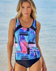 Blue Sleeveless Tankini Set