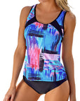 Blue Sleeveless Tankini Set