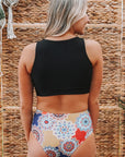 Black Tie Knot High Waisted Swimsuit