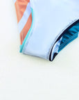 White One Shoulder Striped High Waist Two Pieces Swimsuit