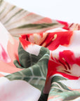 Orange Tropical Floral Print High Waist Bikini