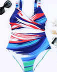 Multicolor Abstract Print Twist High Waist Bikini