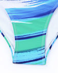 Multicolor Abstract Print Twist High Waist Bikini