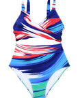 Multicolor Abstract Print Twist High Waist Bikini