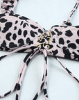 Frilled Leopard High Waist Bikini