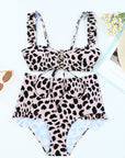 Frilled Leopard High Waist Bikini
