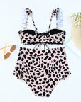 Frilled Leopard High Waist Bikini