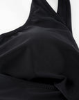 Black Sexy Solid Criss Cross Top Highwaist Swimsuit